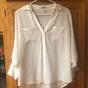 White rhinestone Express blouse